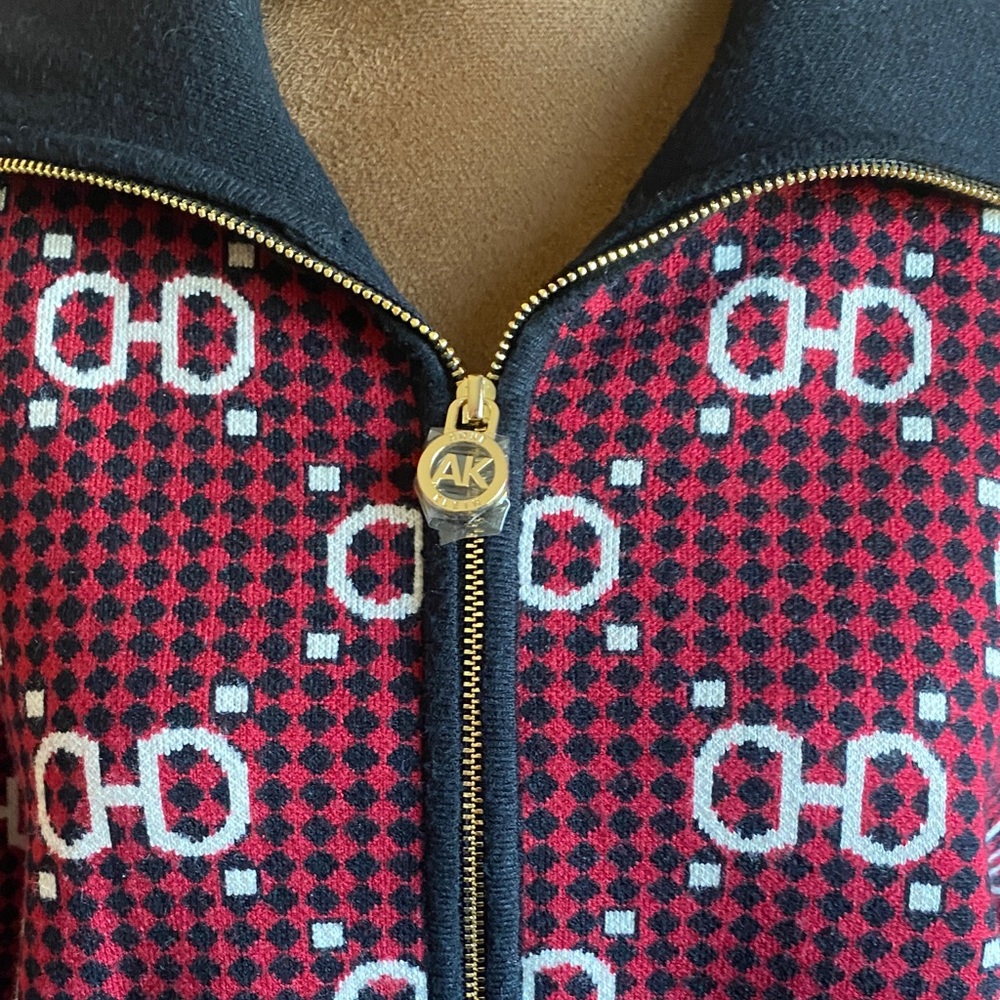 ANNE KLEIN Cherry and Black Patterned Jacket NWT - image 3